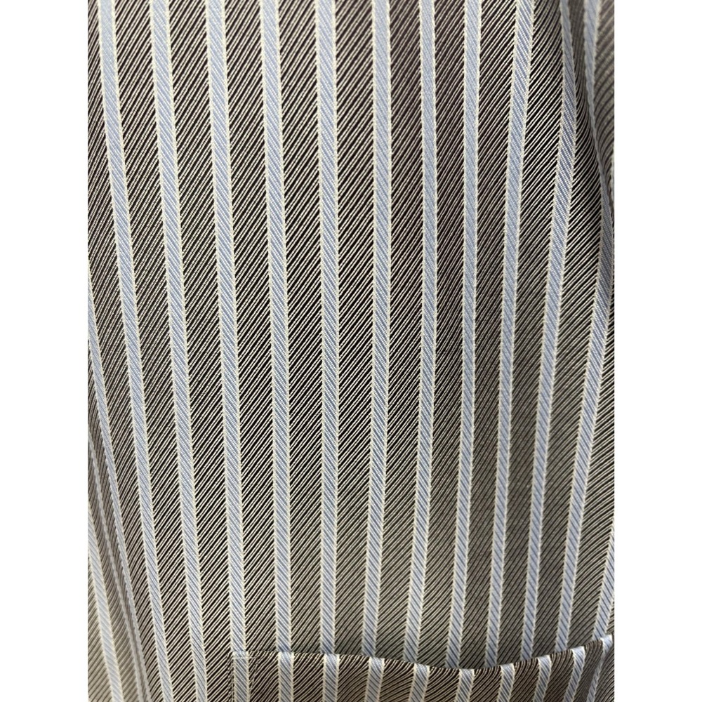 Pronto Uomo Mens XXL Dress Shirt‎ Grey Blue Striped Non-Iron Modern Fit Cotton - Picture 3 of 10